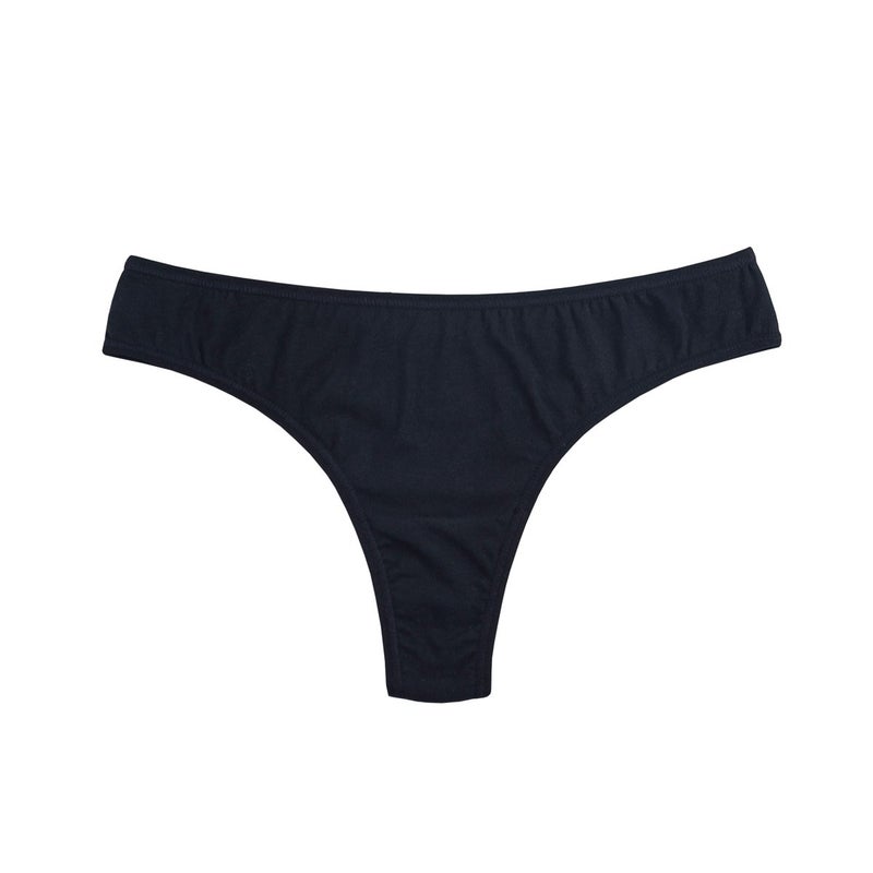KNITLORD 6 Pack Women's Thongs Cotton Breathable Black Panties Bikini Underwear(XL, Black 6pk) - Image 4